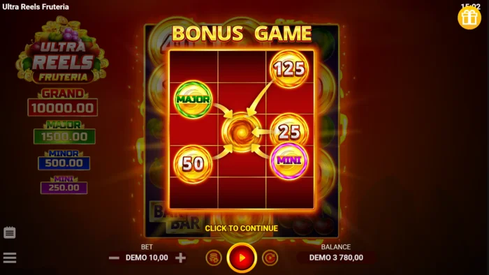 Ultra Reels Fruteria - bắt đầu phòng Hold and Win