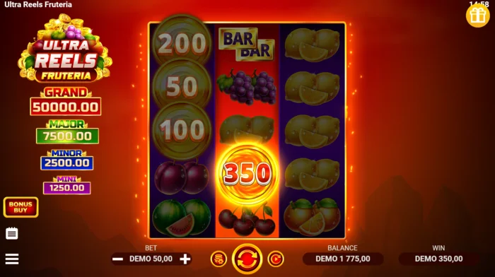 Ultra Reels Fruteria - Coin Collect với các mệnh giá